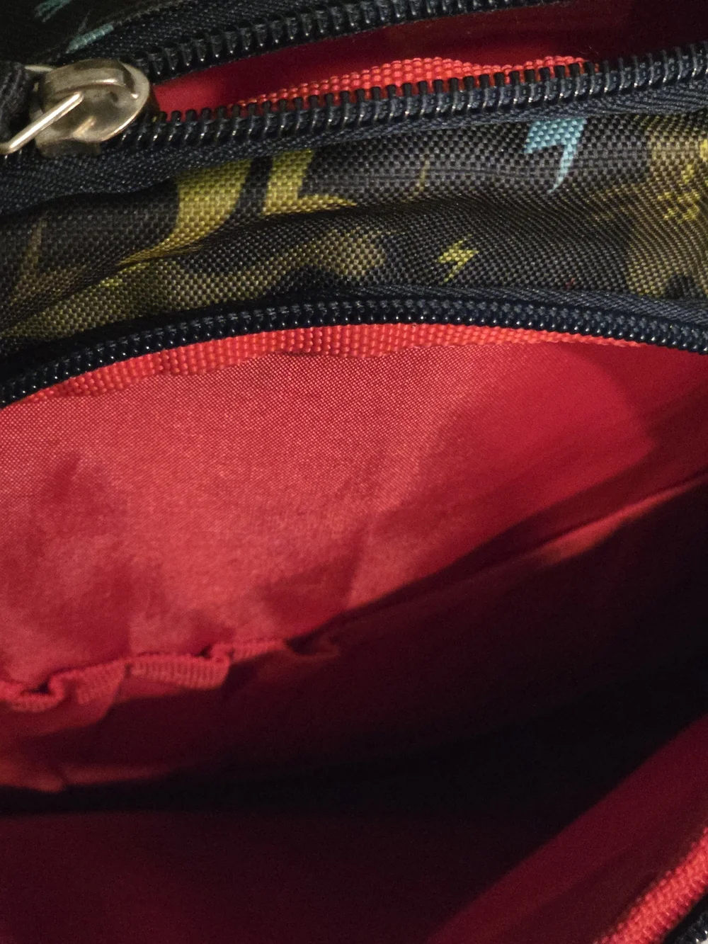 Kids Dinosaur Print Backpack with Red Accents